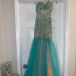Prom dress with a slit